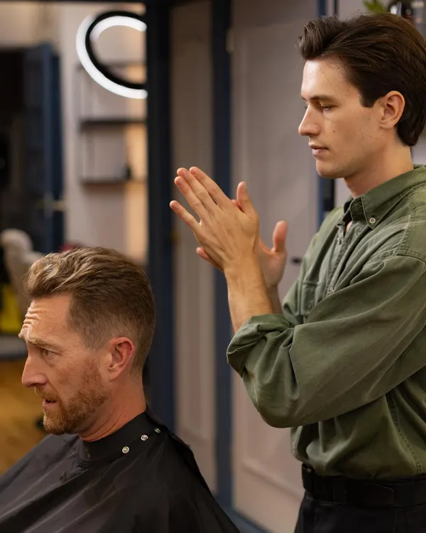 Ryan styling a finished cut
